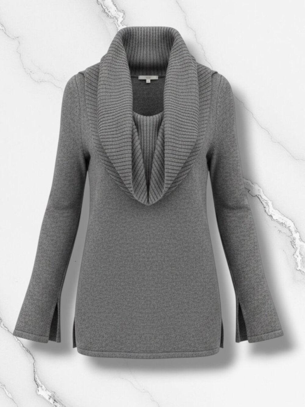 UGG Grey Wool Blend Convertible Off Shoulder Cowl Neck Sweater Dress L